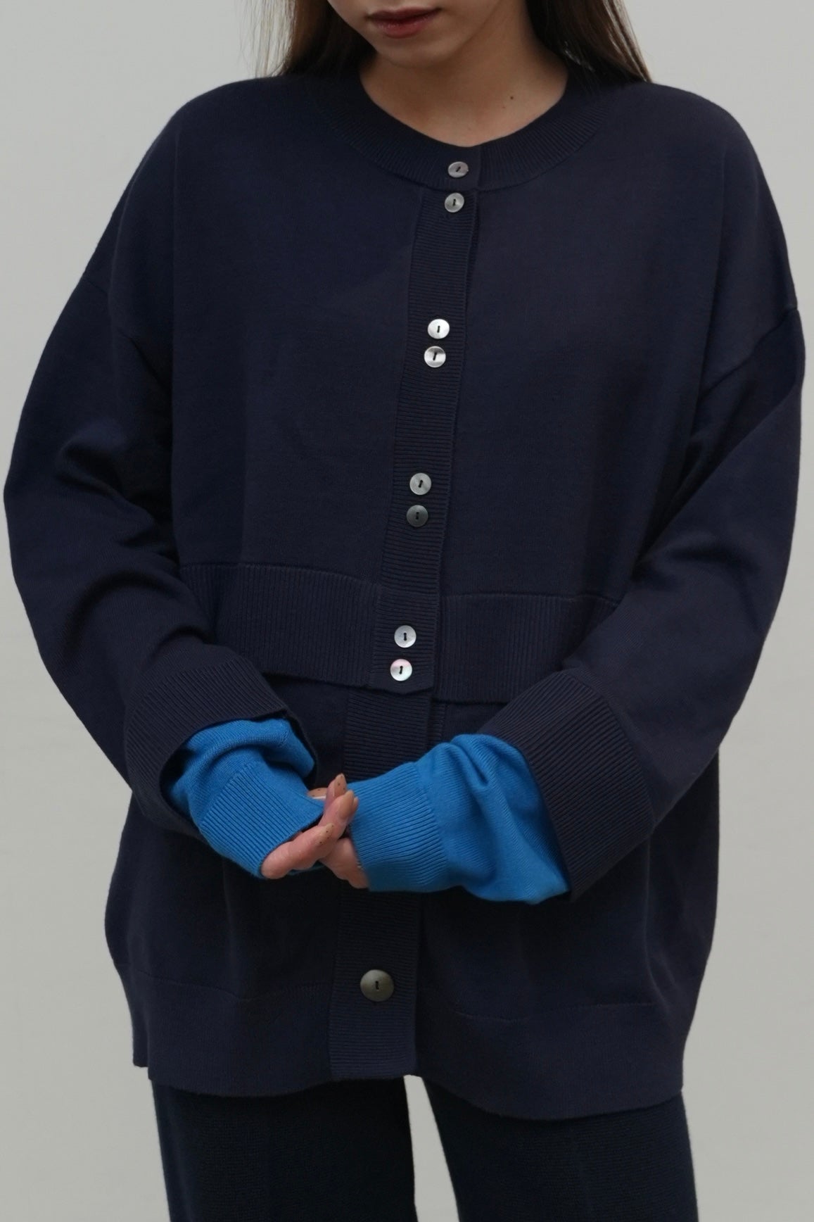 BICOLOR KNIT CARDIGAN