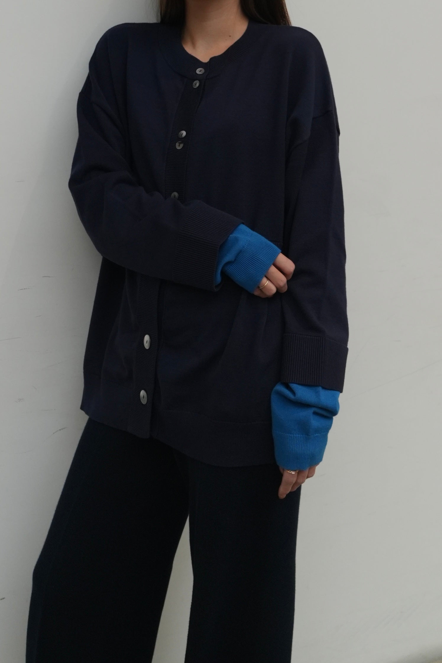 BICOLOR KNIT CARDIGAN