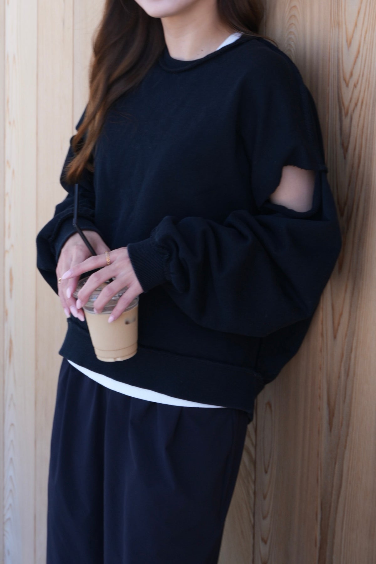 SLIT SLEEVE PULLOVER