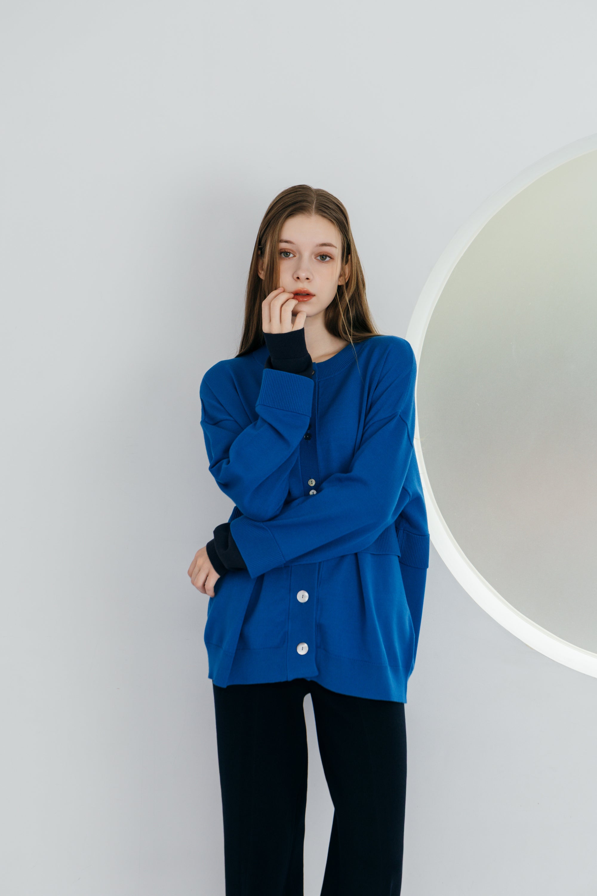 BICOLOR KNIT CARDIGAN