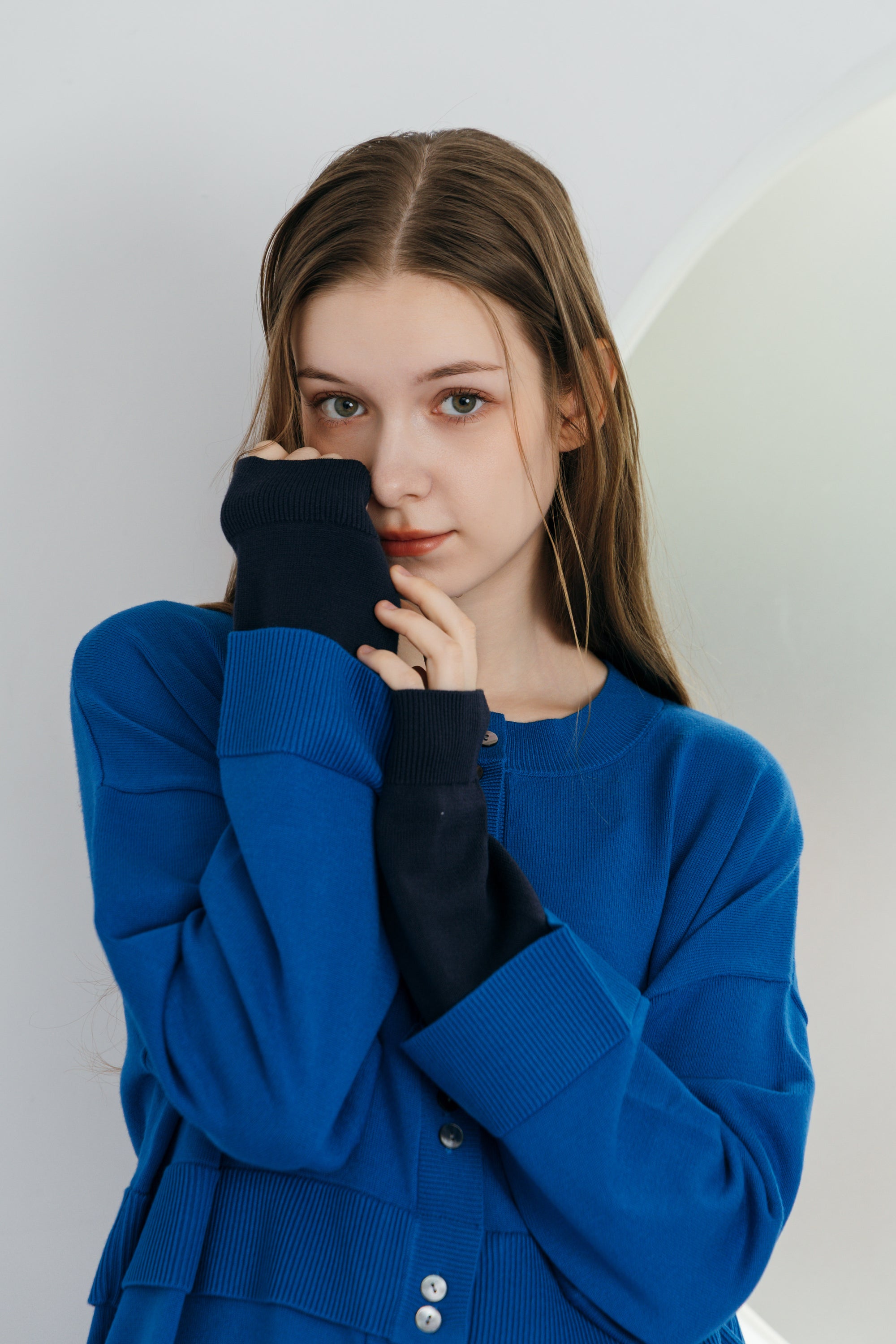 BICOLOR KNIT CARDIGAN