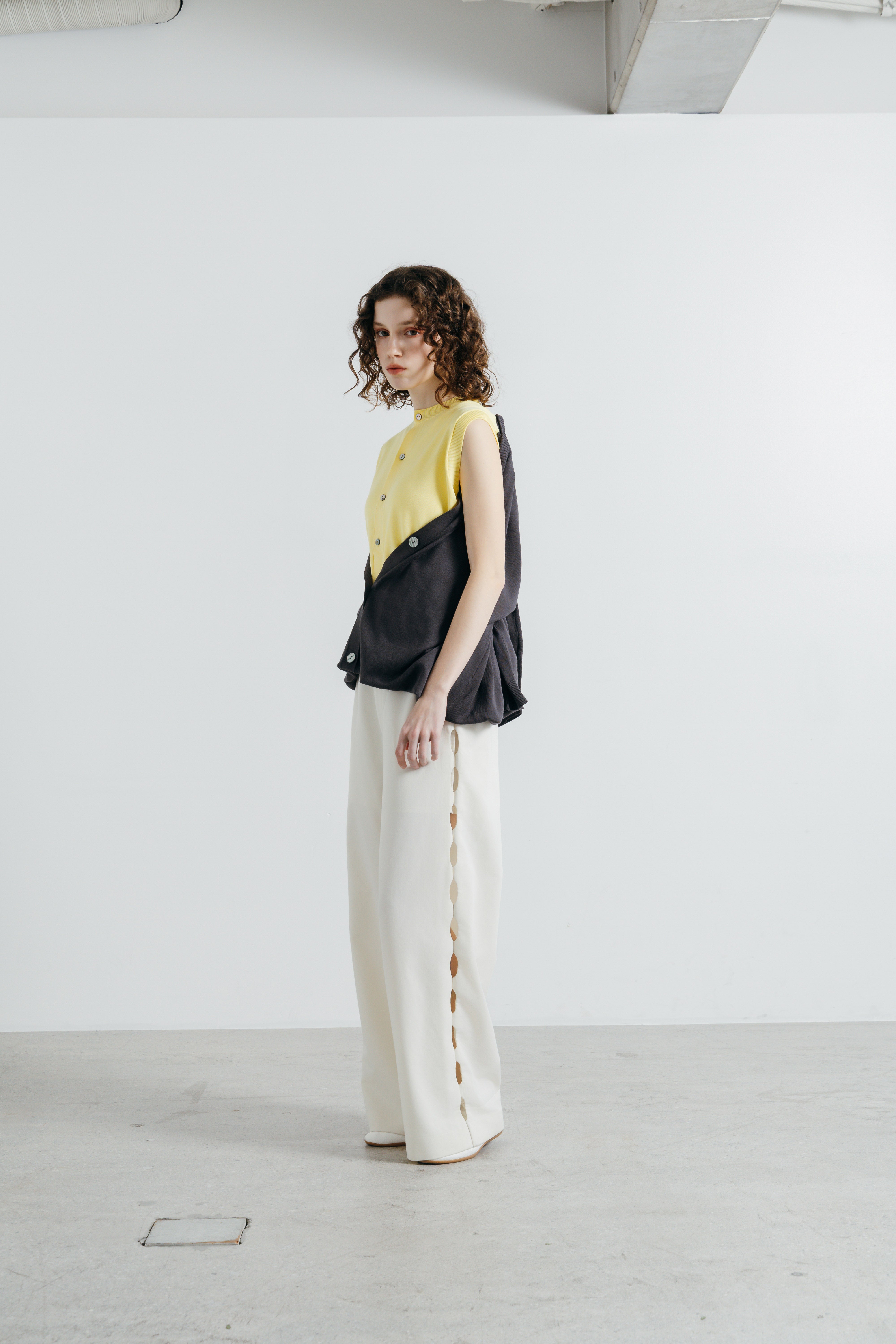 UNOF 2WAY SLEEVE KNIT イエロー 直販サイト
