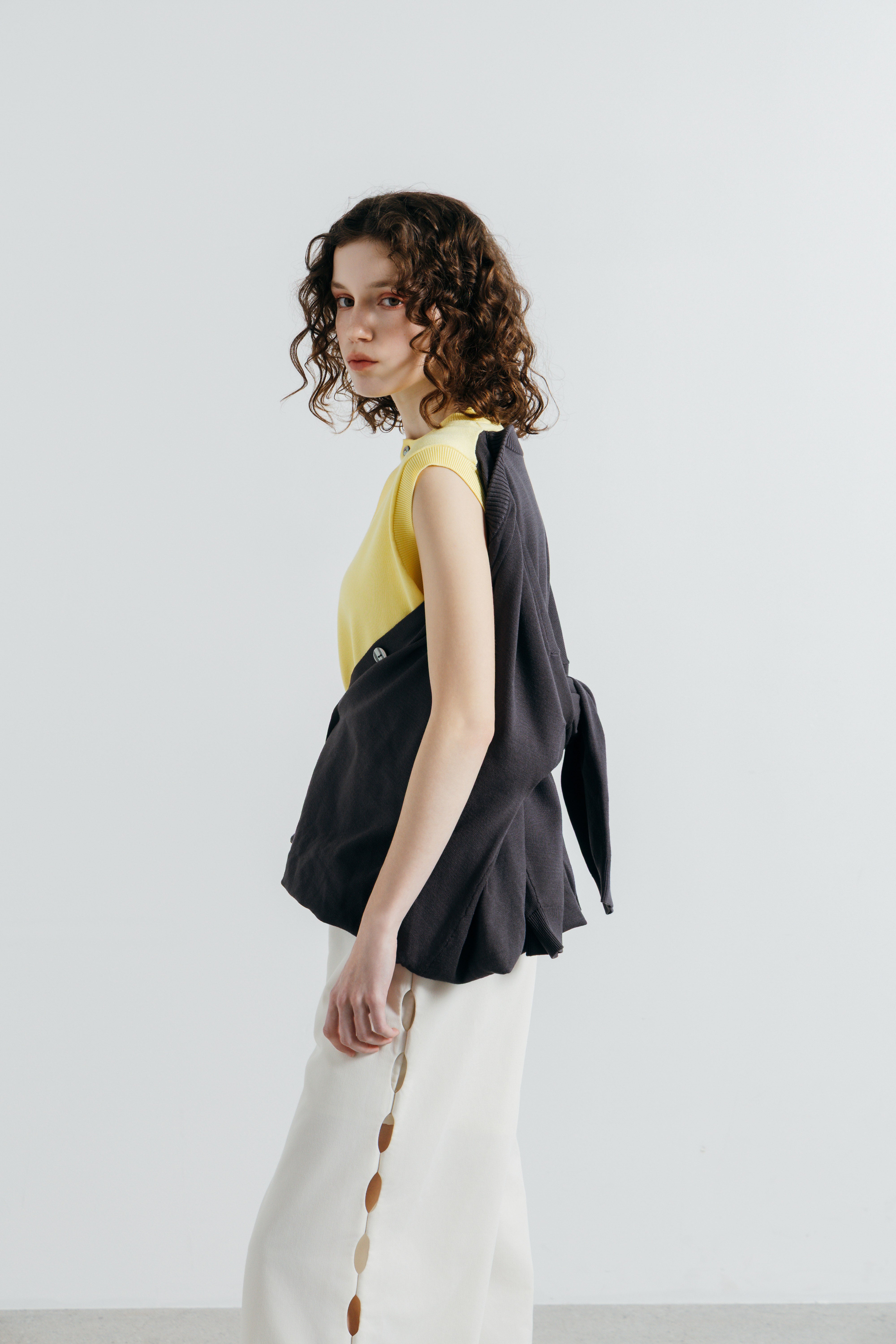 UNOF 2WAY SLEEVE KNIT イエロー UNOF 2WAY SLEEVE KNIT イエロー 直販サイト