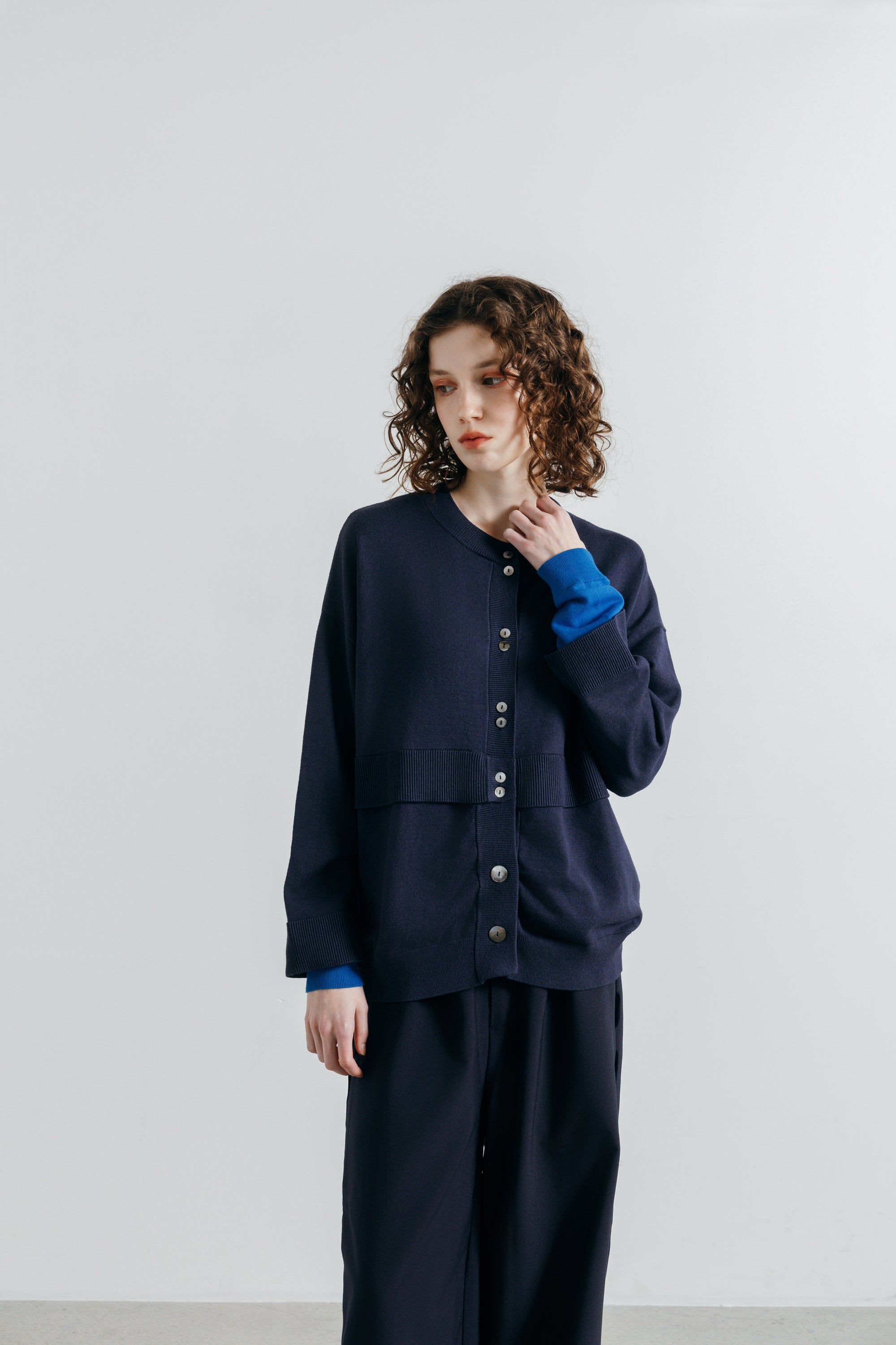 BICOLOR KNIT CARDIGAN