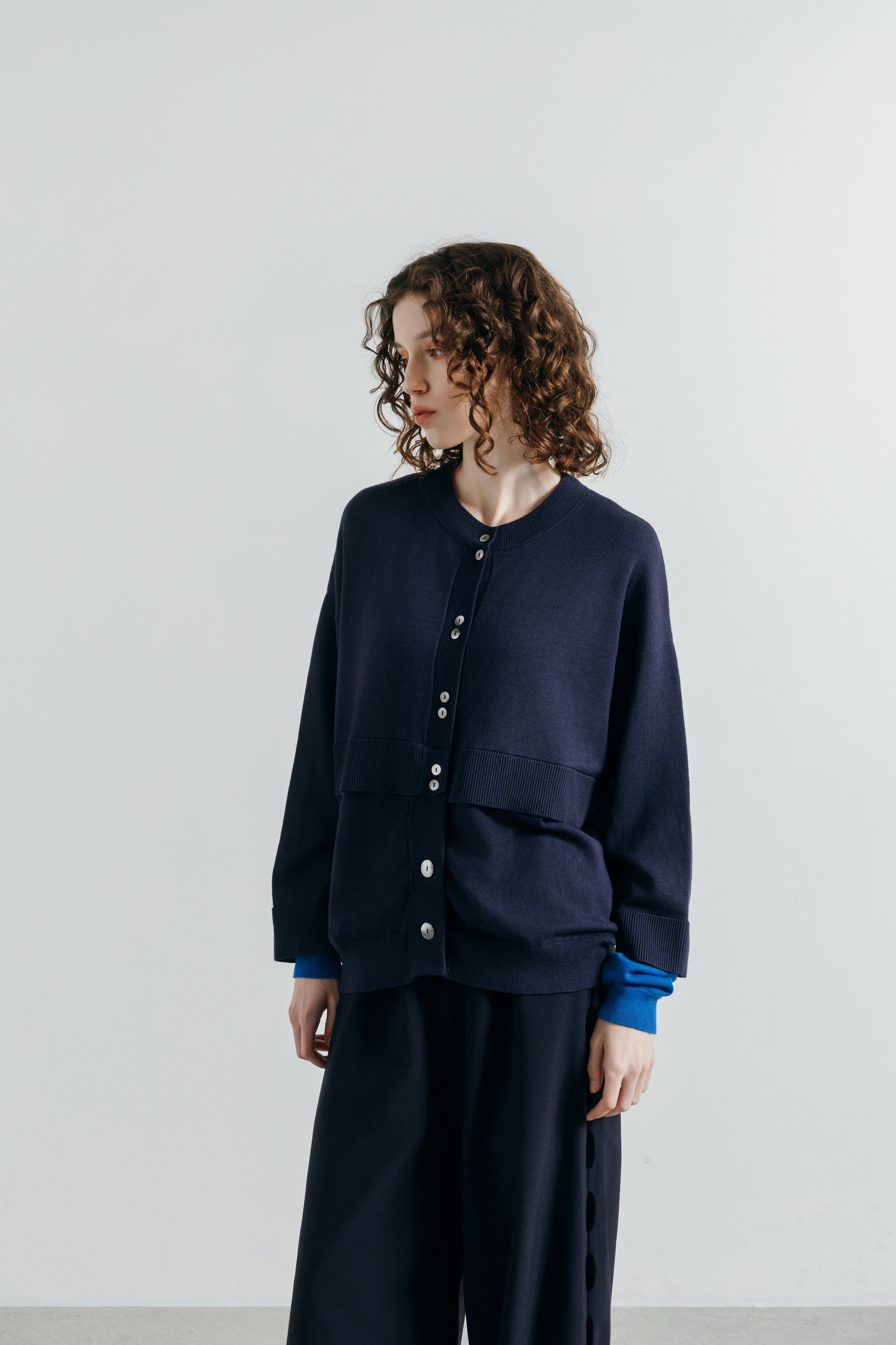 BICOLOR KNIT CARDIGAN