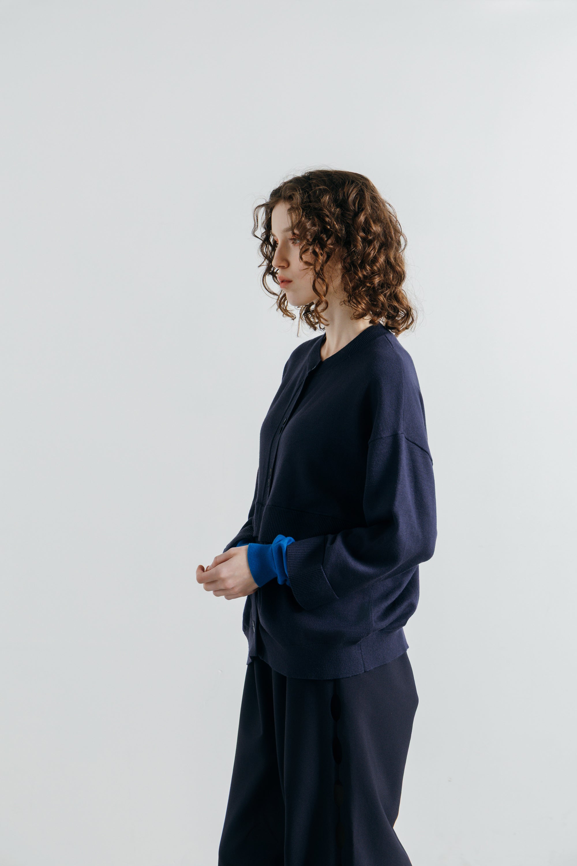 BICOLOR KNIT CARDIGAN