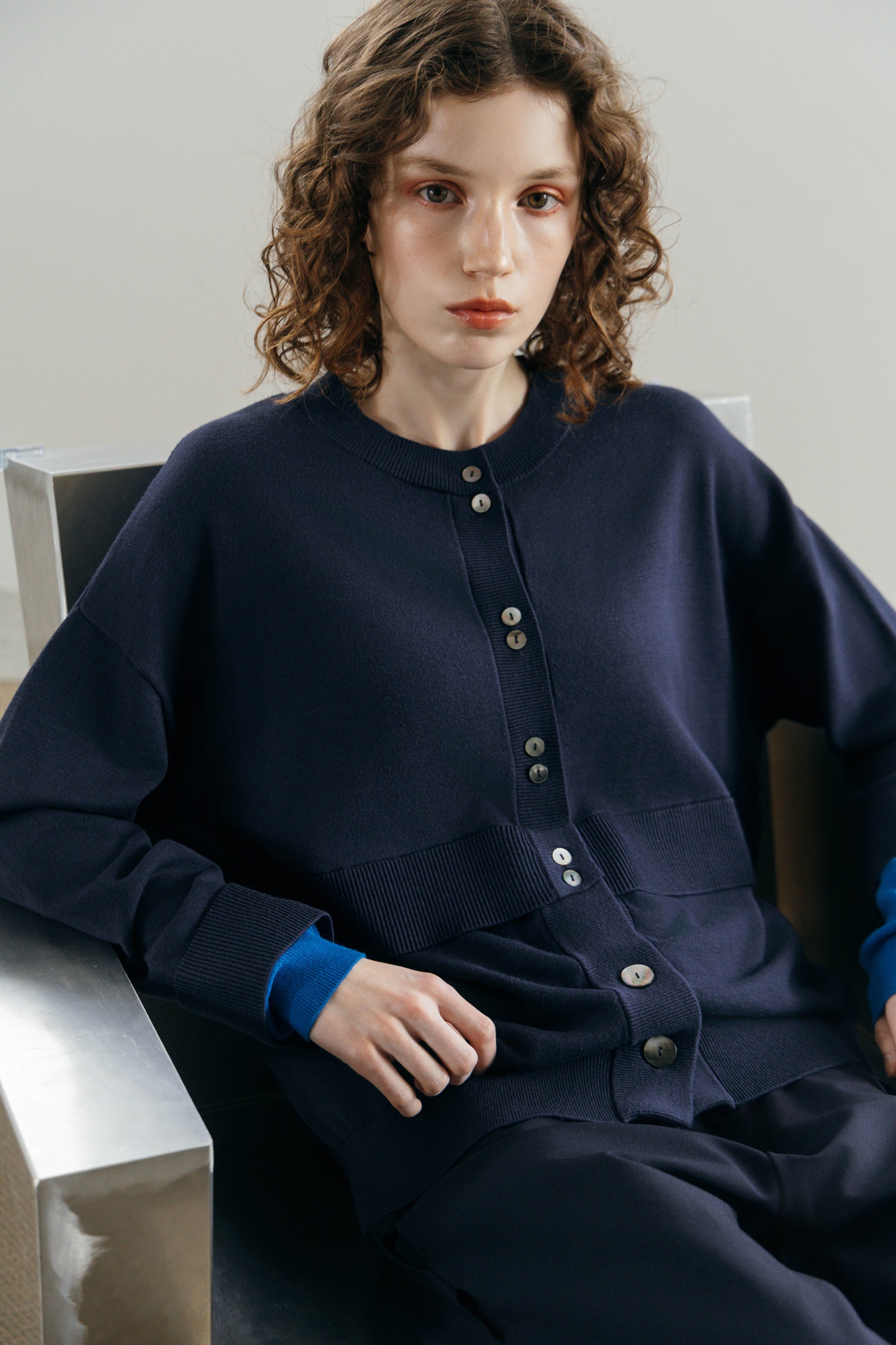 BICOLOR KNIT CARDIGAN